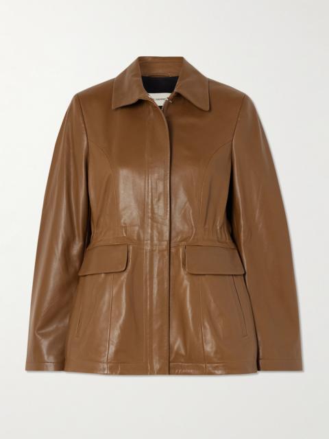 Wells Gathered Leather Jacket