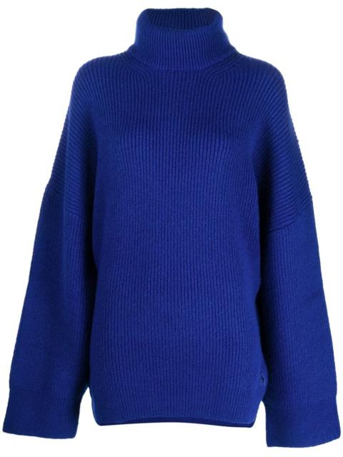 roll-neck ribbed jumper