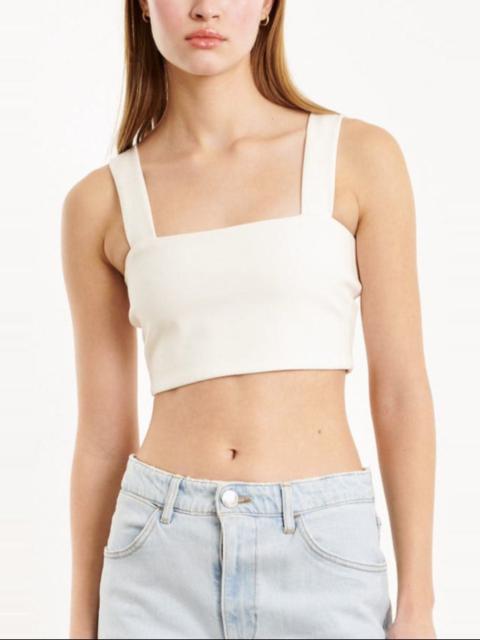 WHITE MICRO TUBE TOP WITH STRAPS