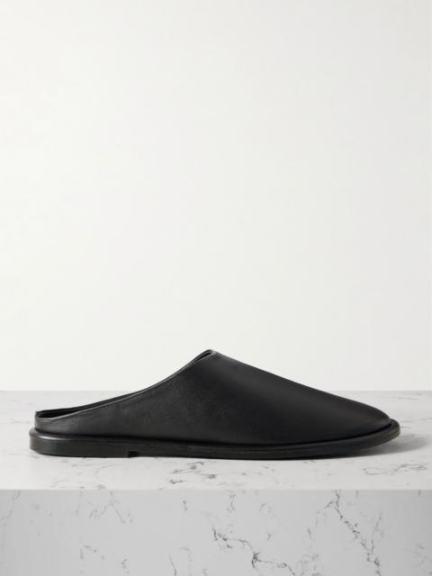 Spencer leather slippers Black