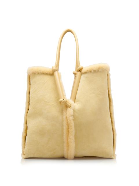 Reversible Oversized Shearling Tote Bag neutral