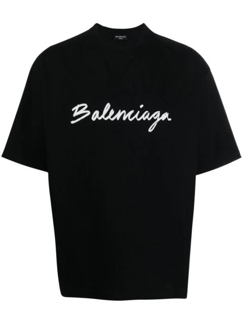BALENCIAGA logo-print cotton T-shirt REVERSIBLE