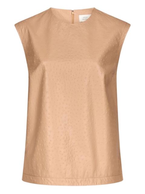 Fiza ostrich-effect zip top