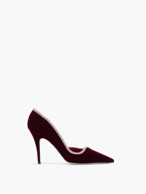ONDA BURGUNDY VELVET PUMP 100