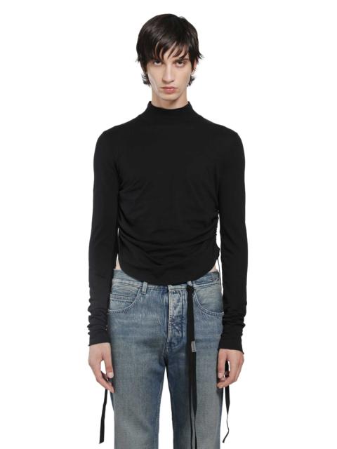 Lenart Wrinkled Mock Neck Top