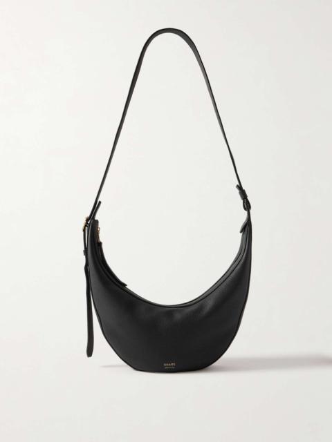 Augustina small textured-leather shoulder bag Black