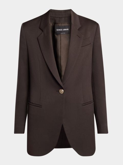 Virgin Wool Single-Breasted Blazer