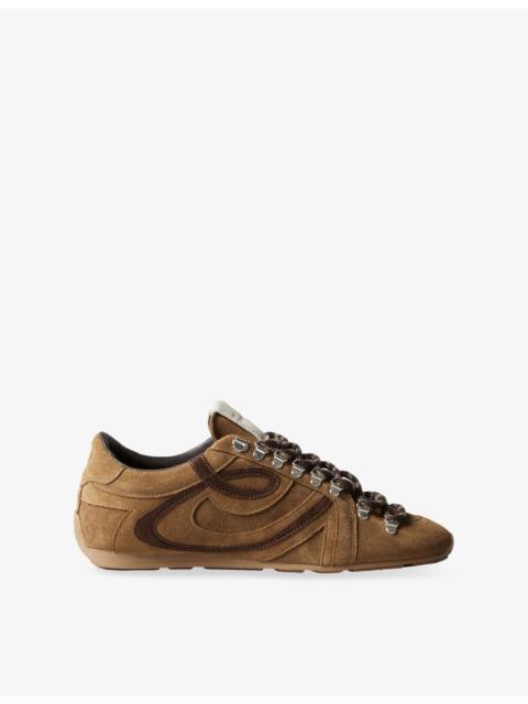 Contrast-Stitch Suede Trainers