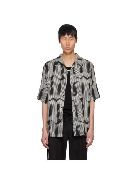 Black & Gray 'M' Sprayed Viscose Shirt