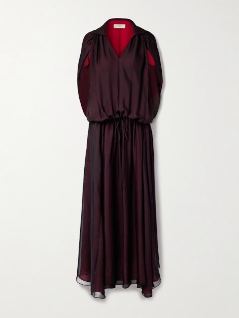 Gillian Layered Gathered Silk-chiffon Maxi Dress