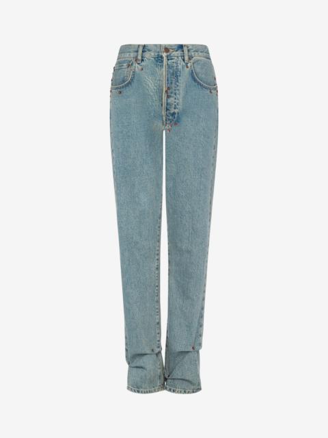 TROUSERS IN BLUE COTTON DENIM