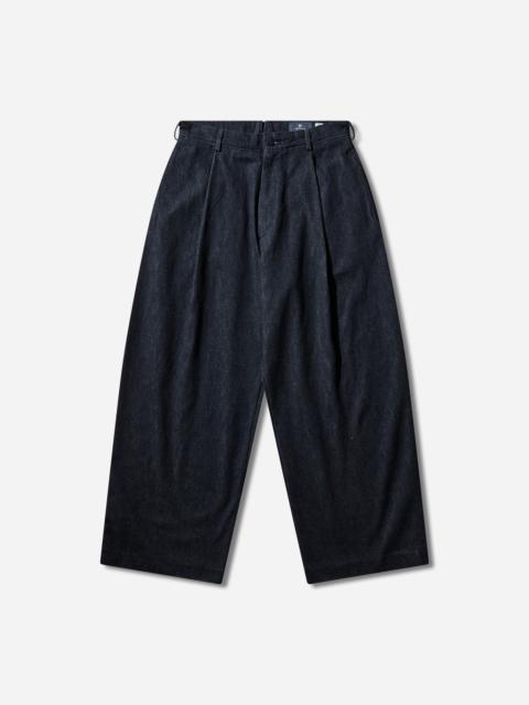 Men's Blue Tab Pleated Trousers Ivy Wash