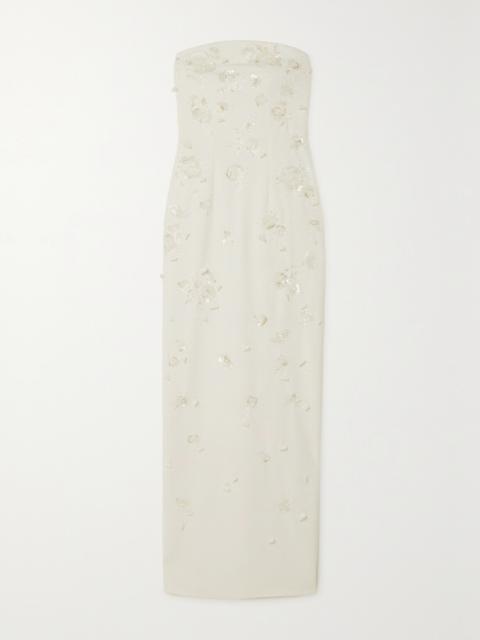 Strapless Embellished Stretch-crepe Gown
