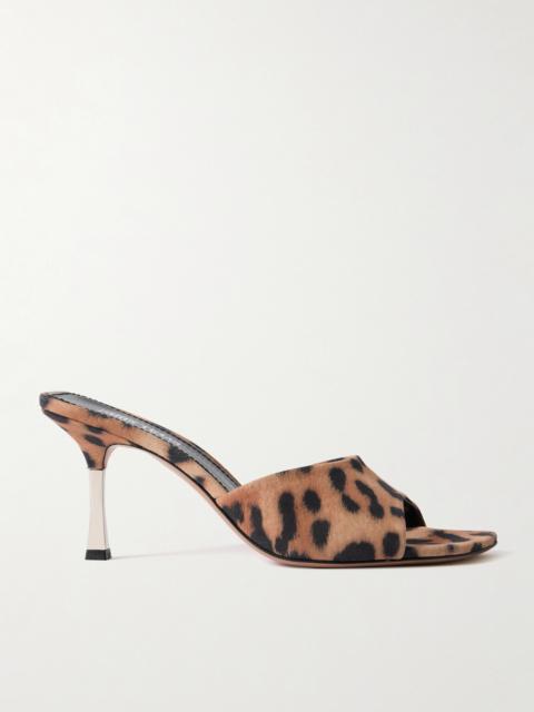 Lorena Leopard-print Suede Mules