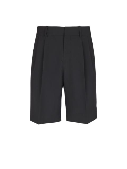 Wool darted Bermuda shorts