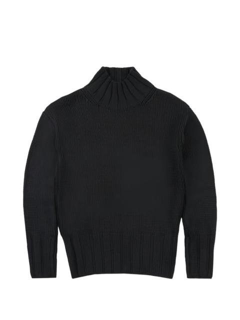 ribbed mock neck sweater