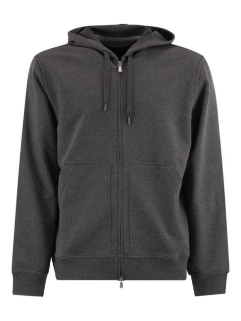hooded zip-front sweatshirt