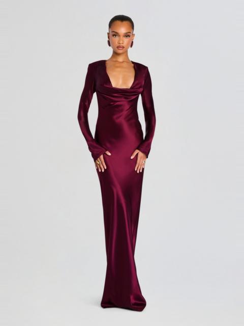 ANNA COWL EVENING DRESS