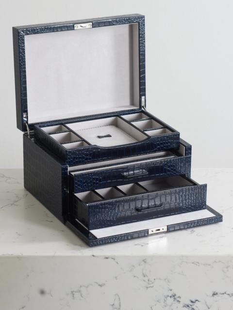 Mara Croc-effect Leather Jewelry Box