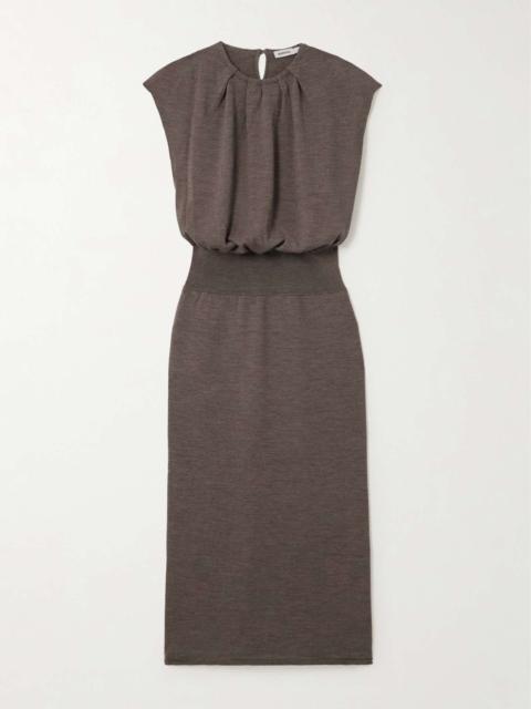 Xion gathered merino wool midi dress