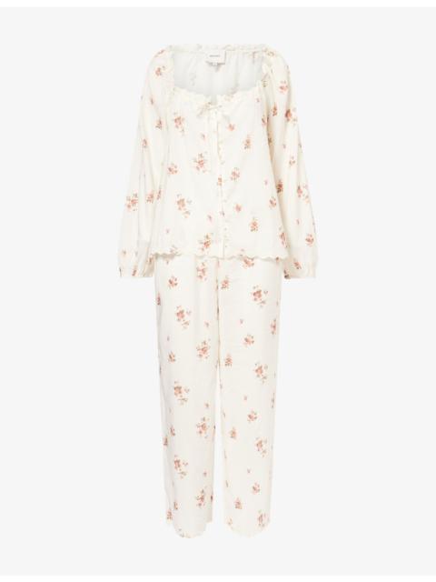 Paloma Floral Cotton-Blend Pyjama Set