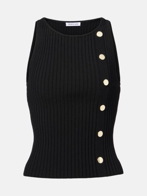 Nelson embellished ribbed-knit top