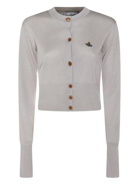 Orb embroidered button cardigan