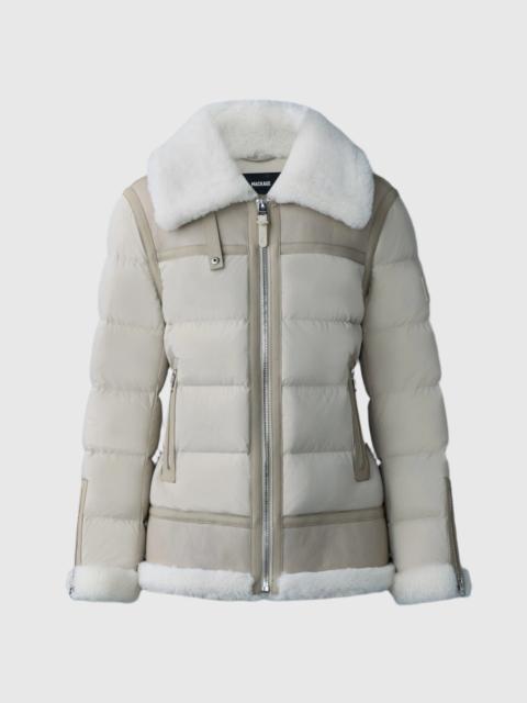 VANNA Mixed-media shearling down jacket