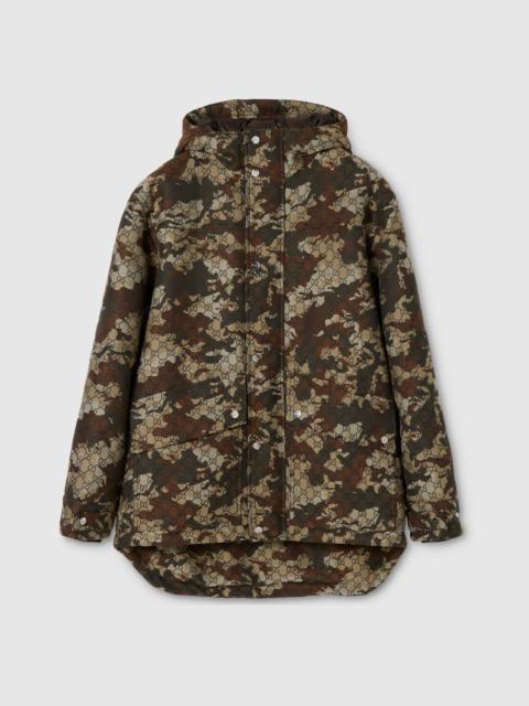 GG marbled cotton jacquard padded jacket