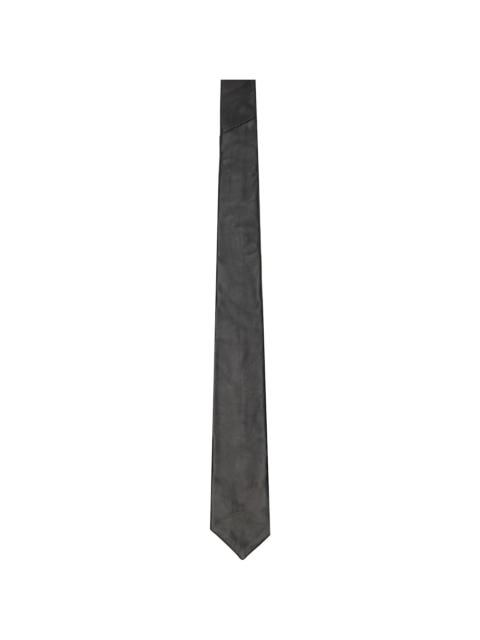 Black Timo Leather Tie