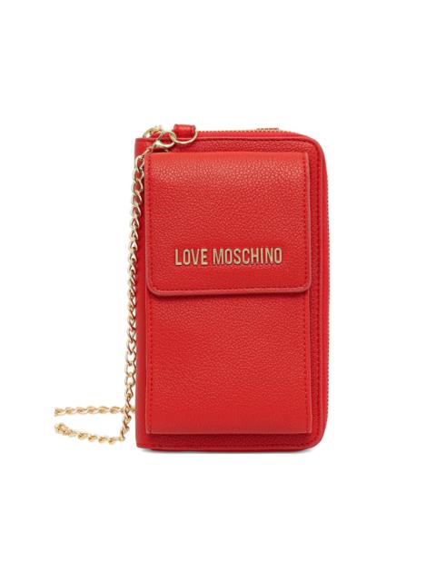 logo-lettering chain wallet