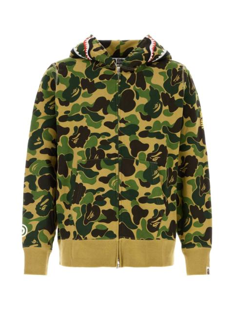Bape Camo-Print Cotton Hoodie — Green