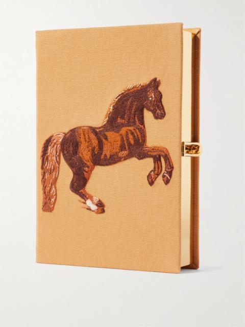 Whistlejacket Embroidered Appliquéd Canvas Clutch