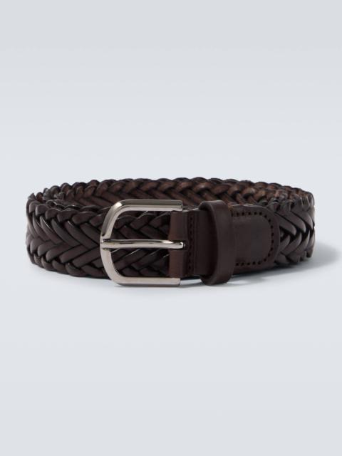 Braided leather belt