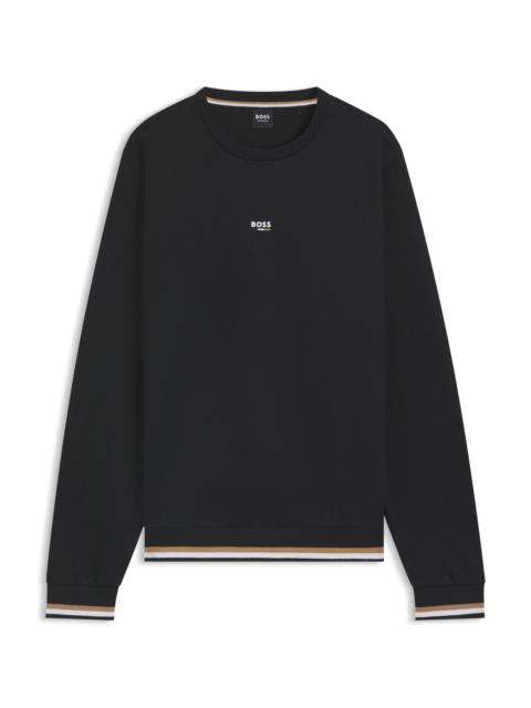 COTTON-TERRY SWEATSHIRT WITH LOGO AND SIGNATURE STRIPES