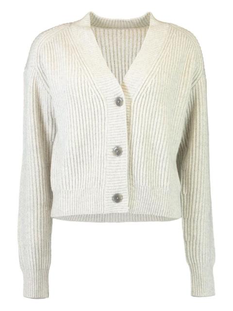 V-neck ribbed cardigan