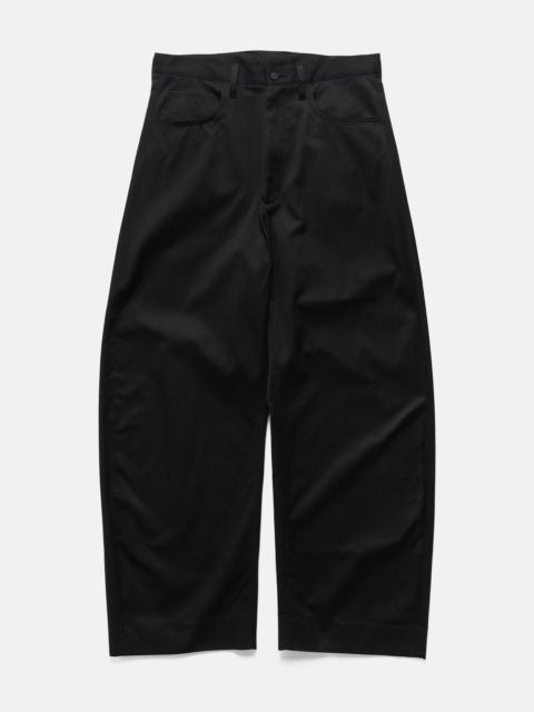 Cotton Satin Round Pants Black