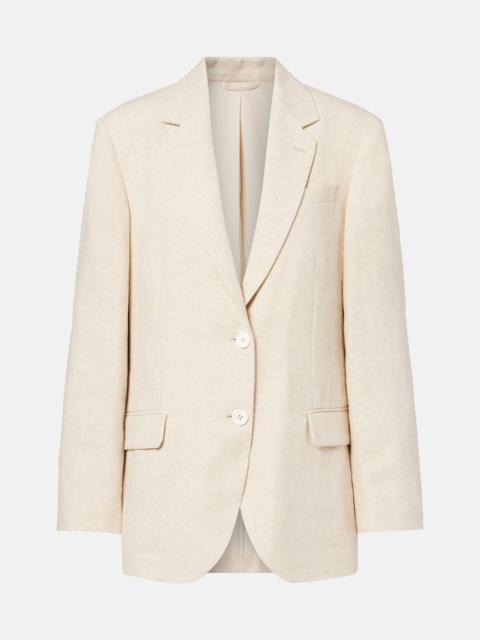 Linen-blend blazer
