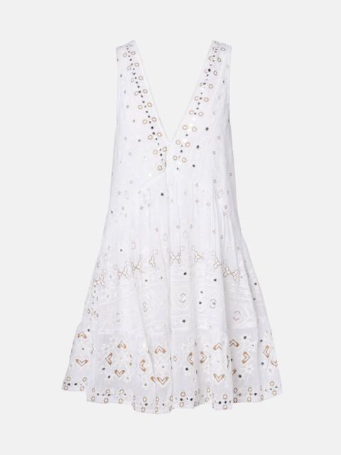 Embroidered cotton minidress