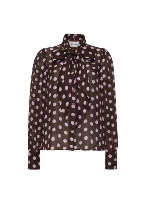 Chili Shirt
Breezy Blouse with a Playful Bow and Timeless Dot Elegance