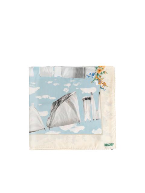 floral-print silk scarf