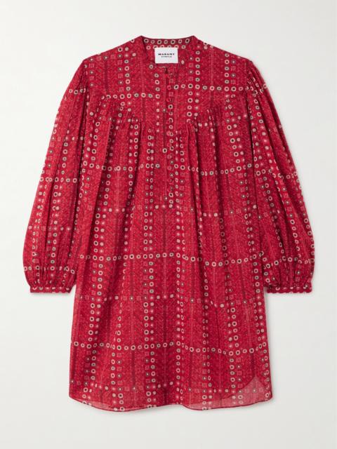 Melinda Printed Organic Cotton-voile Mini Dress