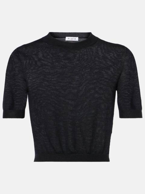 Cropped cashmere top
