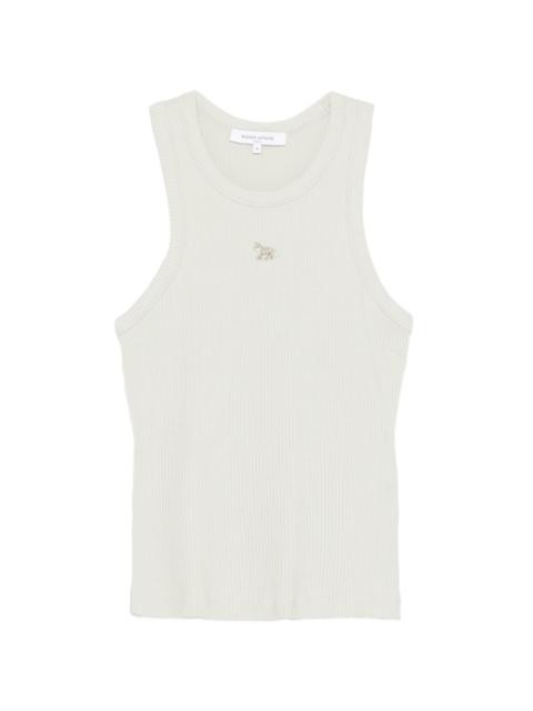 rib-knit logo-patch tank top