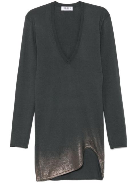 lurex-detail mini dress