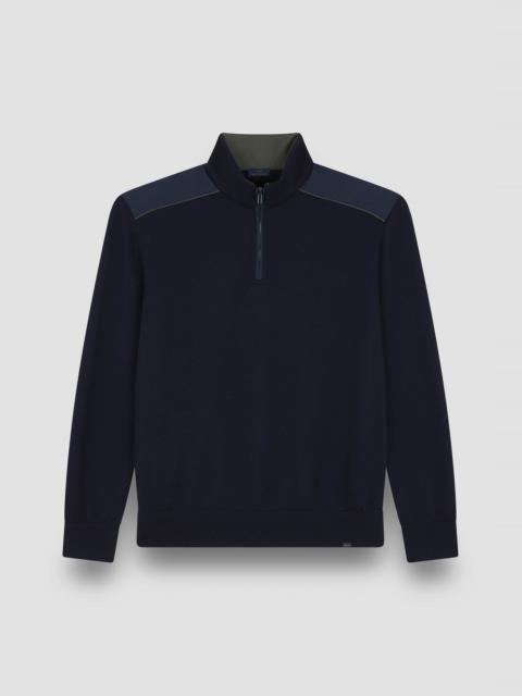 SOFT COOL TOUCH WOOL HALF ZIP SWEATER WITH TYPHOON® PLATINUM DETAILS