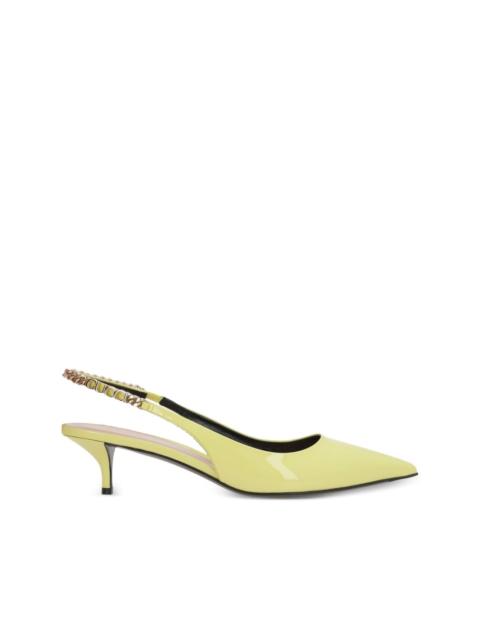 45mm Signoria chain-embellished slingback pumps