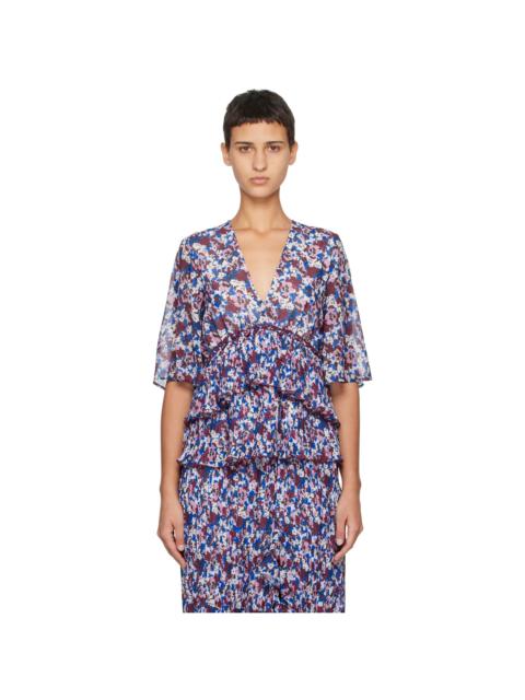 Multicolor Pleated Blouse