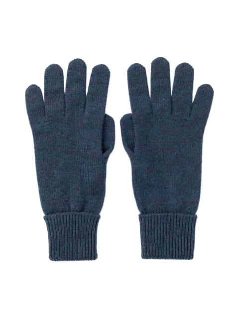 Navy Cashmere Gloves with Turnback Cuffs
