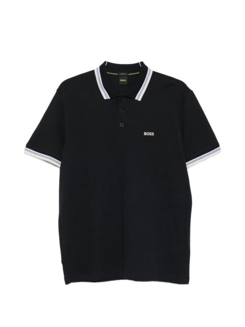 Boss Striped-collar Polo Shirt